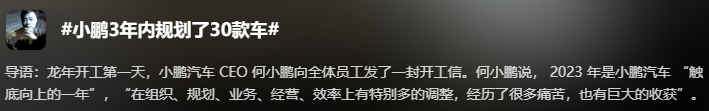 小鹏一开年就规划 30 款车!给网友看笑了