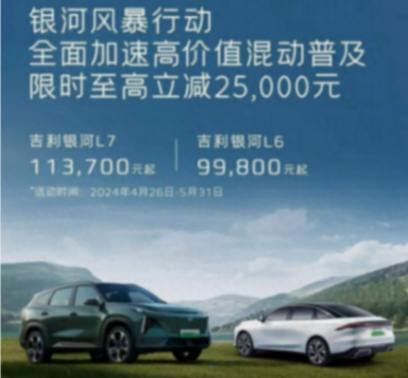 又一9.98万元价格风暴,吉利银河加速高价值混动普及