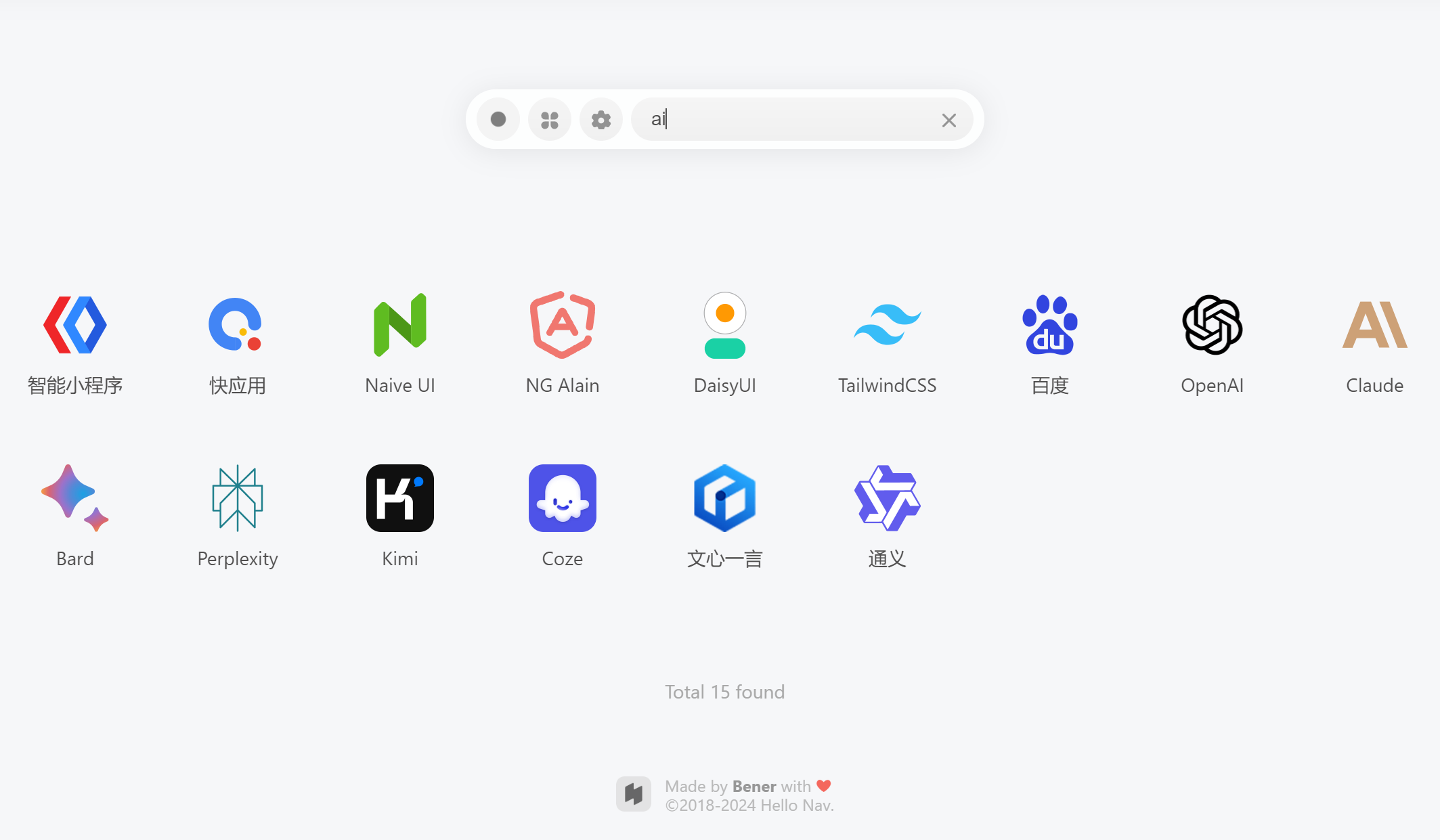 一个非常简洁干净的导航网站:hello-nav